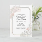 Invitation Botanical Outline Sage Blush Floral Bridal Shower (Debout devant)