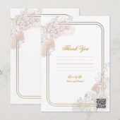 Invitation Botanical Outline Sage Blush Floral Wedding Sign (Devant / Derrière)