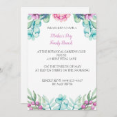 Invitation Botanical Peony Fête des Mères (Devant / Derrière)