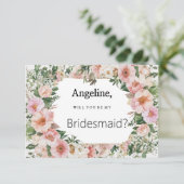 Invitation Botanical pink blossom summer floral Bridesmaid (Debout devant)