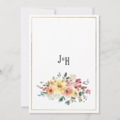 Invitation Botanical pink orange gold floral country Wedding  (Dos)