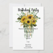 INVITATION BOTANICAL SAGE SUNFLOWWWERS EUCALYPTUS BOUQUET (Devant)