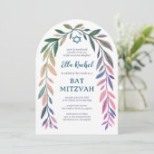 Invitation Botanical Watercolor QR Code Bar Bat Mitzvah Arch (Debout devant)