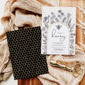 Invitation Botanical Wildflower Bee Honeycomb Bridal Shower