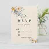 Invitation Botanical wildflowers garden floral RSVP (Debout devant)