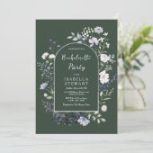 Invitation Botanique Aquarelle Fleur sauvage Bachelorette Par (Debout devant)