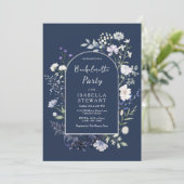 Invitation Botanique Aquarelle Fleur sauvage Bachelorette Par (Debout devant)