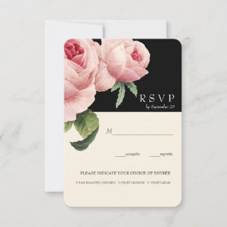 Invitation Botanique | Black Vintage Wedding Option de repas 