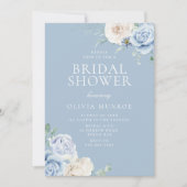 Invitation Botanique Blanc & Ciel Bleu Fête des mariées Flora (Devant)