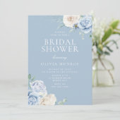 Invitation Botanique Blanc & Ciel Bleu Fête des mariées Flora (Debout devant)