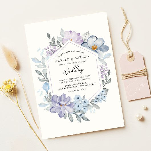 Invitation Botanique Blush Floral Frame Romantique Mariage