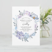 Invitation Botanique Blush Floral Frame Romantique Mariage (Debout devant)