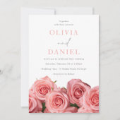 Invitation Botanique Blush Rose Mariage romantique (Devant)