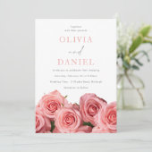 Invitation Botanique Blush Rose Mariage romantique (Debout devant)