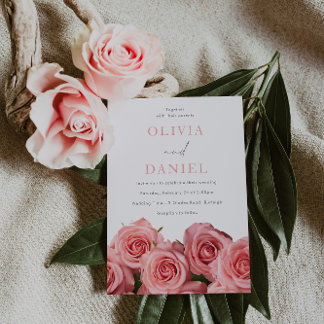 Invitation Botanique Blush Rose Mariage romantique