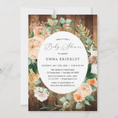 Invitation Botanique Boho Baby shower de bois neutre (Devant)