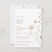 Invitation Botanique Boho Fleur sauvage Fête des mariées flor (Devant)