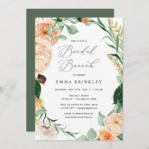 Invitation Botanique Boho Floral Neutral Blooms Bridal Brunch