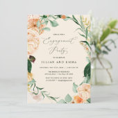 Invitation Botanique Boho Floral Neutral Engagement (Debout devant)