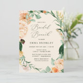 Invitation Botanique Boho Floral Neutral Peach Bridal Brunch (Debout devant)