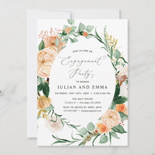 Invitation Botanique Boho Neutral Green Party (Devant)