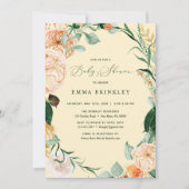 Invitation Botanique Boho Pastel Jaune Baby shower neutre (Devant)