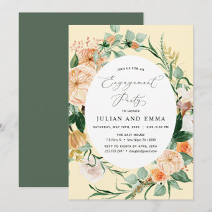 Invitation Botanique Boho Pastel Yellow Engagement Party