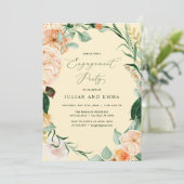 Invitation Botanique Boho Pastel Yellow Engagement Party (Debout devant)