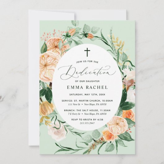 Invitation Botanique Boho personnalisé verdure Dédication (Devant)