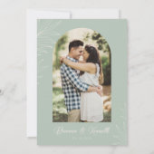 Invitation Botanique Boho Sage Green avec Mariage photo Arch (Dos)