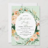 Invitation Botanique Boho Sage Green Graduation Party (Devant)