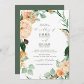 Invitation Botanique Boho Verdure Élégant Mariage blanc (Devant / Derrière)