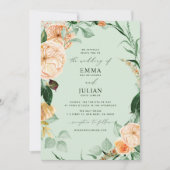 Invitation Botanique Boho Verdure Élégante Sage Vert Mariage (Devant)