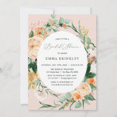 Invitation Botanique Boho Vert Fête des mariées rose pâle (Devant)