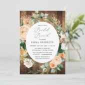 Invitation Botanique Boho Woodgrain Farmhouse Bridal Brunch (Debout devant)