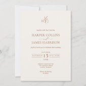 Invitation Botanique botanique minimale tout en un Mariage (Devant)