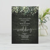 Invitation Botanique Boxwood vert String Mariage (Debout devant)