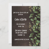 Invitation Botanique Brown verdure Florale Elégant Mariage (Devant)