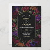 Invitation Botanique cadre de fleurs géométriques mariage (Devant)