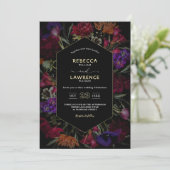 Invitation Botanique cadre de fleurs géométriques mariage (Debout devant)