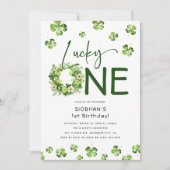 Invitation Botanique Chanceux Un St Patrick Anniversaire 1ère (Devant)