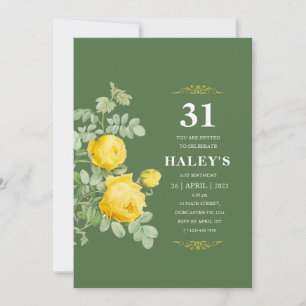 Invitation Botanique Chic Jaune & Vert Floral 31e anniversair