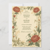 Invitation Botanique Chrysanthème Vintage (Devant)