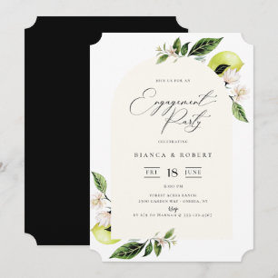 Invitation Botanique Citrons Arch Frame Engagement Party Invi