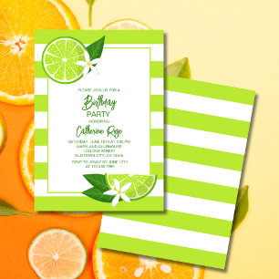 Invitation Botanique Citrus Citrus été fête d'anniversaire