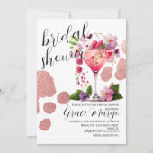 Invitation Botanique Cocktail Berry Gold Fête des mariées (Devant)