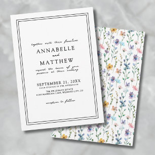 Invitation Botanique coloré Élégant Mariage Fleur sauvage