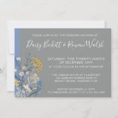 Invitation Botanique Daisy Jaune et Wedding shower de marine (Devant)