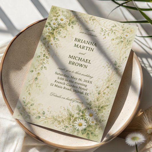 Invitation Botanique Daisy Vintage