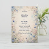 Invitation Botanique de fleur sauvage vintage (Debout devant)